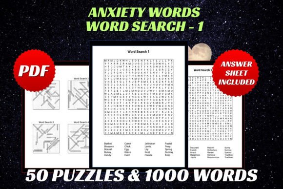 Anxiety Words Word Search for Adult 1
