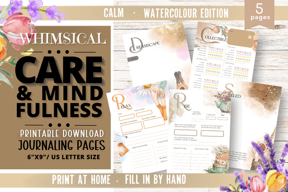 Calm Care Mindfulness Journal 202: Your Printable Path to Everyday Mindfulness and Gentle Self-Care