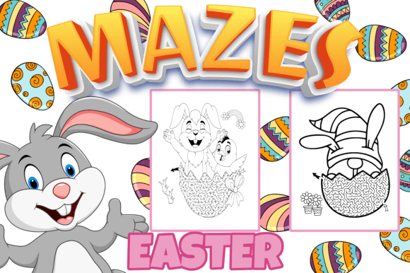 Create Engaging Easter Mazes Activities for Kids with Bunny, Gnome, and Egg Themes