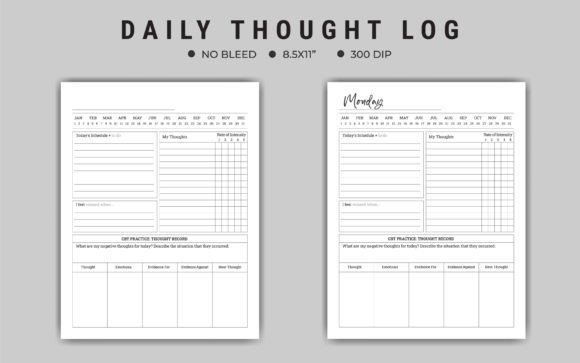 Daily Thought Log and Thought Worksheet: A Practical, Print-Ready Tool for Cognitive Reframing