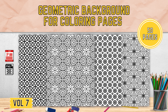 Geometric Background Coloring Page Vol 7: Your Gateway to Creativity and Calm