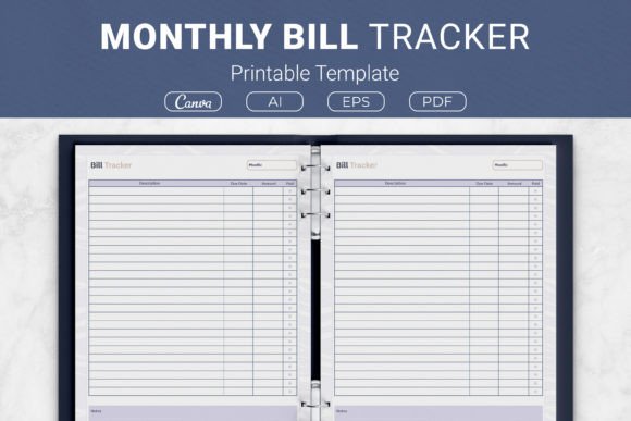 Monthly Bill Tracker Printable Template
