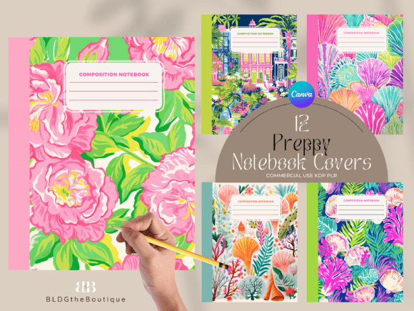 Preppy KDP Composition Notebook Covers