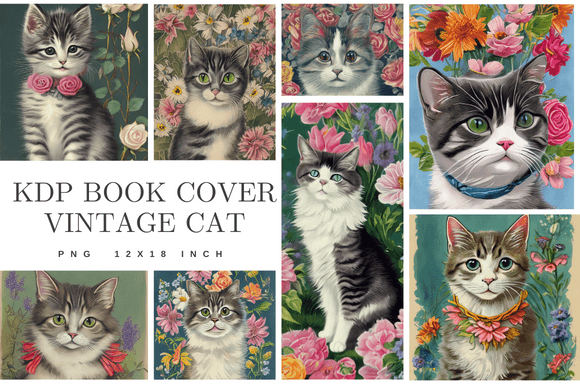 The Vintage Cat Floral Graphic: A Strategic Asset for KDP Success and Print-on-Demand Versatility